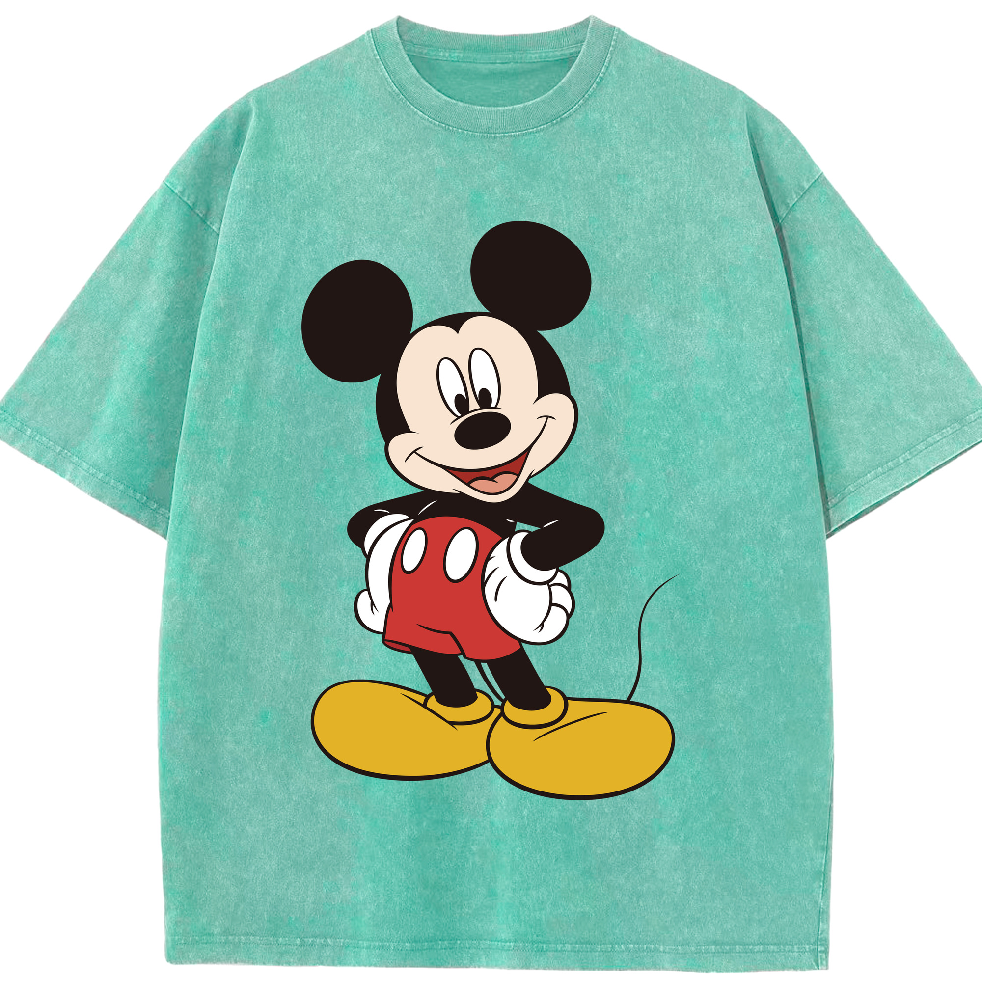（画像用） ミッキーマウス Mickey Mouse 綿100% ヴィンテージ風 半袖Tシャツ（フロントプリント）